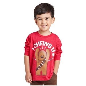 ✨ Star Wars Chewbacca Boys Long Sleeve Valentines Day Shirt